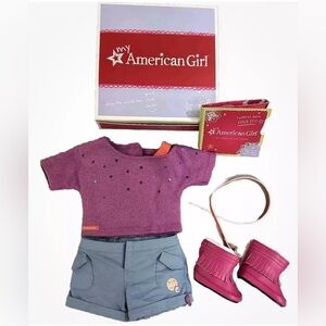 American Girl Sparkly Camp Outfit and charm with original box